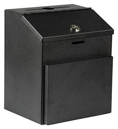 Suggestion drop box key locking hinged lid slot pocket donation forms envelope for sale