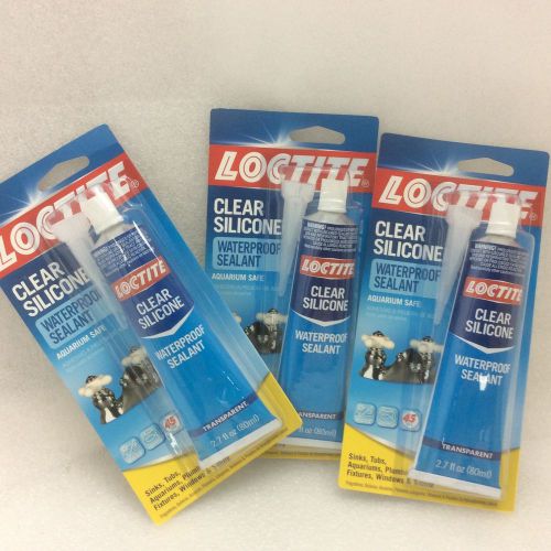 [3 pk]   loctite clear silicone waterproof sealant 2.7-ounce tube   *free ship* for sale