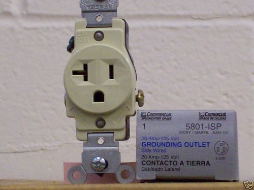 10 LEVITON 20A SINGLE RECEPTACLES  5801-I