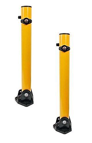 Aleko safety parking bollard steel yellow folding 2.5in diametr 36in ht lot of 2 for sale