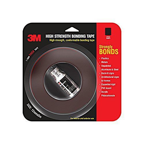 3M IA120100531 Hi Strength Bond Tape, 12 mm x 5 m (1 Roll + Primer)