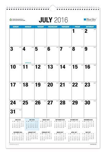 Blue sky the big picture academic year monthly 20 x 30 wall calendar, jul 2016 - for sale