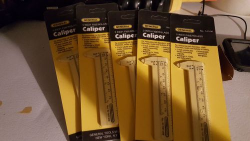 5 Pack General Tools 141ME Pocket Caliper 3&#034; NIP Fiberglass Standard Metric