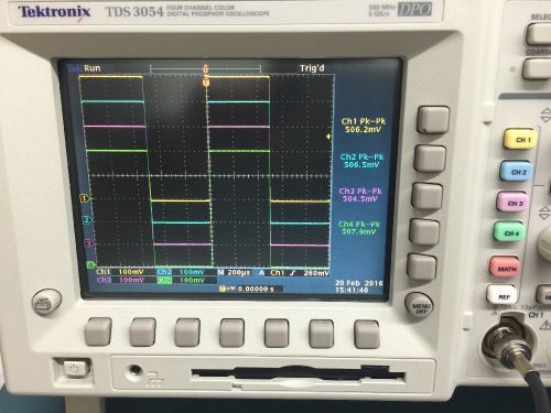 Tektronix tds3054 500mhz scope, 5gs/s, 4-ch tds3trg +tds3fft gpib w/ 4 probes for sale