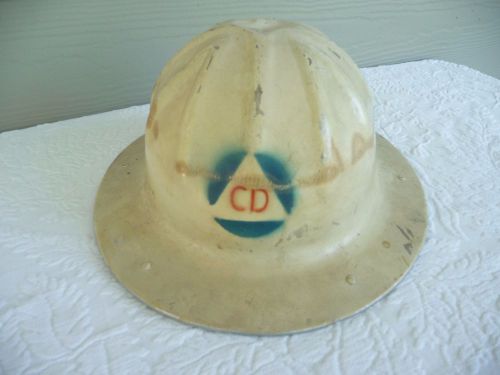 Vintage Mid 20thC B.F.  McDonald Civil Defense Aluminum Hard Hat Military Helmet