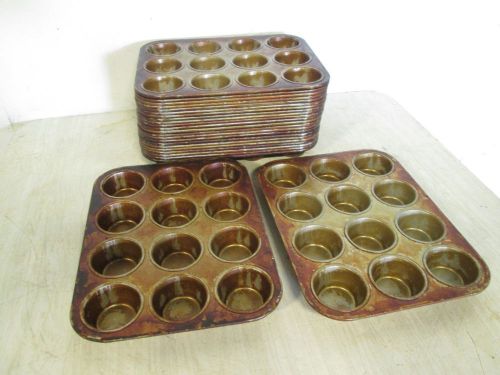 LOT OF (24) H.D. COMMERCIAL MINI MUFFIN / CUP-CAKE SEASONED STEEL BAKING PANS