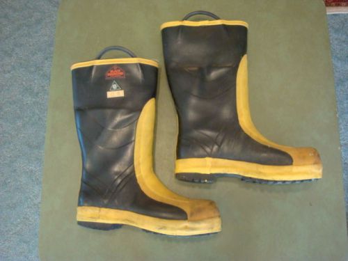 Fireman&#039;s Bunker Fallout Gear Steel Toe FIREFIGHTING BOOTS Size 13 Black Diamond