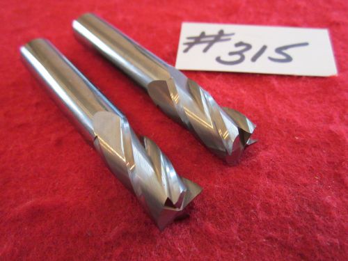 2  u.s.a.  1/2&#034; solid carbide, 4 flute, center cut, end mill,  {315} for sale