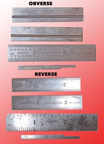 4 STARRETT SHORT STEEL BLADE RULES #14 #453 AND #604R RULE + A DIE MAKERS BLADE