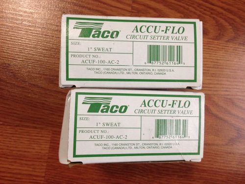 Taco accu-flo setter balancing valve acuf-100-ac2  (2) for sale