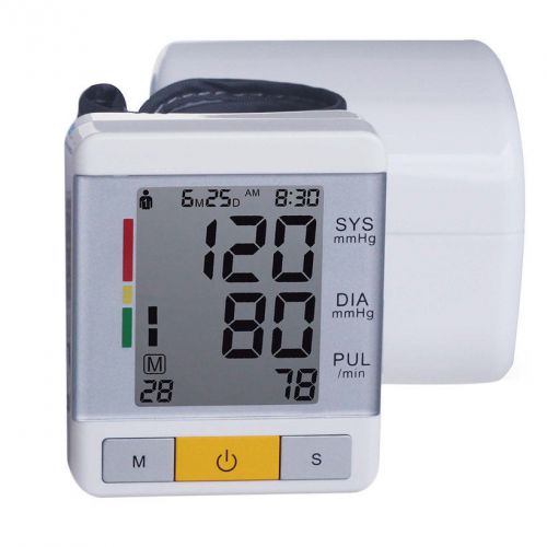 BP Monitor Digital LCD Screen Wrist Blood Pressure Monitor Heart Pulse JL