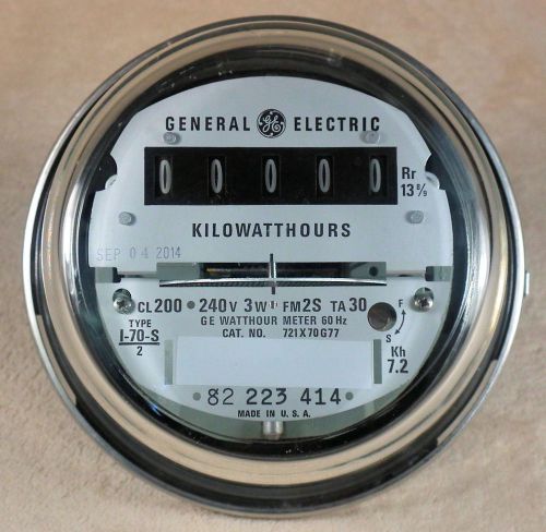 Ge- electric watthour meter (kwh) - type i70s, i-70s, ez read, 240v, 200a for sale