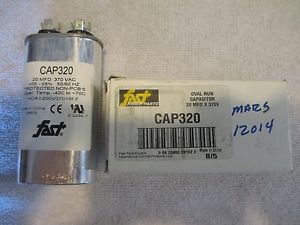 20 MFD 370 Volt Oval Single Run Capacitor Fast #CAP320 - NEW