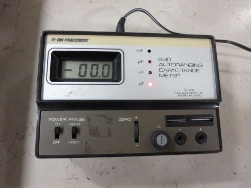 BK PRECISION, MODEL 830, AUTORANGING CAPACITANCE METER, WITH INSTRUCTION MANUAL