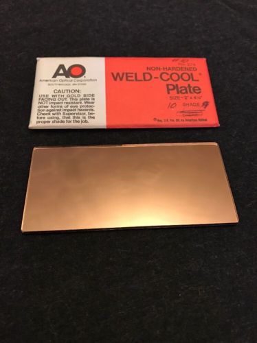 AO American Optical Weld Cool # 10 Shade NOS 2&#034;x4 1/4&#034;  Non Hardened