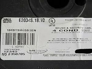 Carol E2034S 18/4C Shielded Bare Copper Sound/Security Cable Riser Gray /50ft