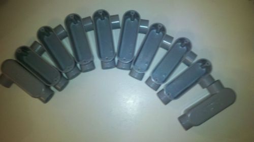Grey outlet box conduit bodies model ll, ll-75, 3/4&#034;, e121488, lot of 10 new for sale