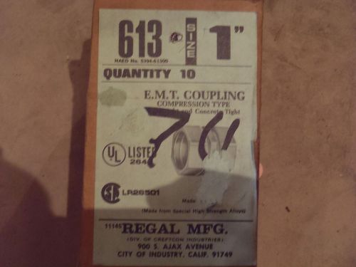 Lot of 10 Regal 613 1&#034; EMT Compression Coupling