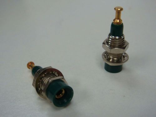 (1) MILSPEC M39024/10-05 GREEN Jack Tip w/ nut &amp; washer GOLD NEW NOS USA SELLER