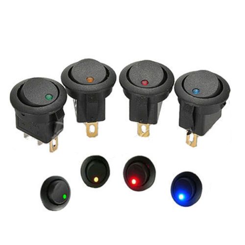 10Pcs New 12V DC Round Rocker Dot Boat Car Auto LED Light Toggle Switch SPST