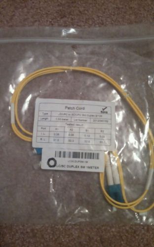 1M LC-SC 9/125 OS1 DUPLEX SINGLE-MODE PVC FIBER OPTIC CABLE - YELLOW lot of 3