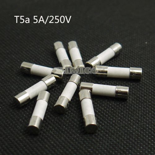 10 pcs T5a 5A 250V Ceramic Fuses/slow-blow Ceramic Fuse 5 x 20 mm