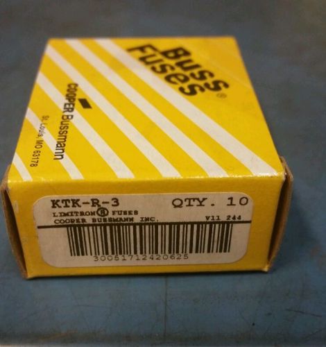 Set of 10 new ktk-r-3 ktk r 3 600vac bussmann  limitron class cc fuse fuses for sale