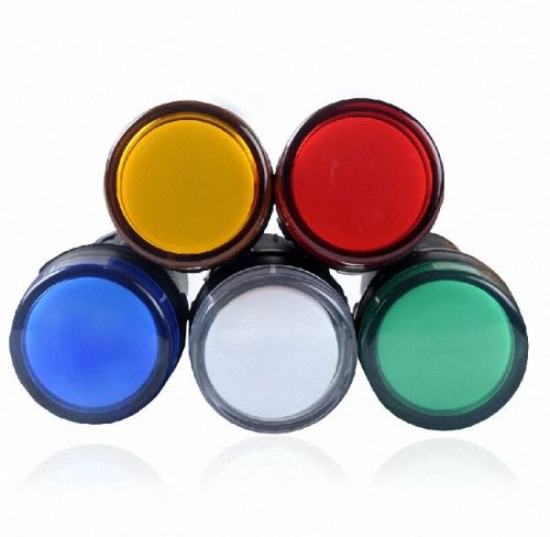 5Pcs 24V LED Indicator Pilot Signal Light Lamp Red Green Blue Yellow White