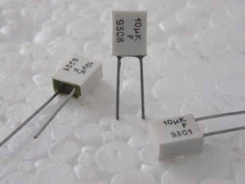 50x K53-21 -[ 10uF 20V ]- Niobium Capacitors, DC and Ripple Current, USSR, NOS