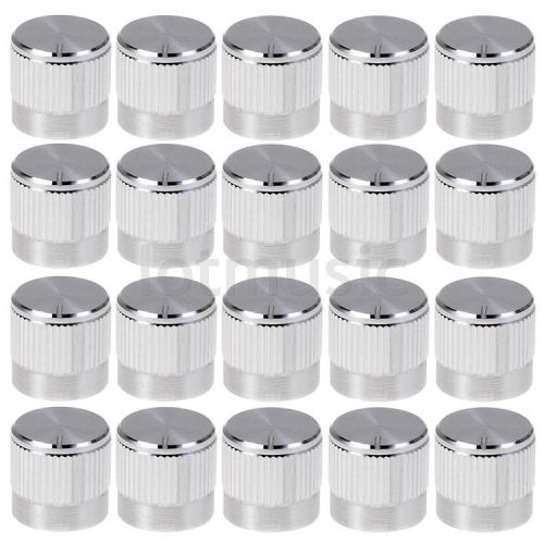 20 pcs Aluminium Alloy ?15x14mm 18T Insert Type Knobs Silver