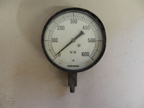 Vintage 6.25&#034; MARSH Pressure Gauge 0-600 Steampunk Art, Steam Punk Lamp