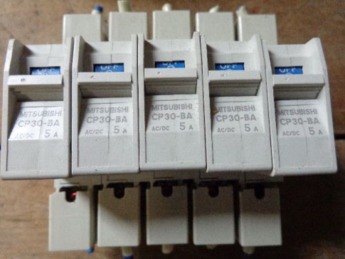 (5) MITSUBISHI CP30-BA-1P-5A CIRCUIT PROTECTORS