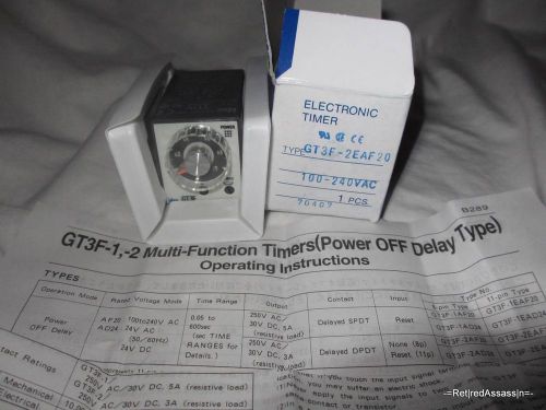 NOS IDEC GT3F-2EAF20  11 PIN DPDT TRUE POWER OFF DELAY TIMER 100-240 VAC