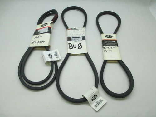 LOT 3 NEW GATES ASSORTED B43 B48 A80 HI-POWER II V-BELT BELT D385784