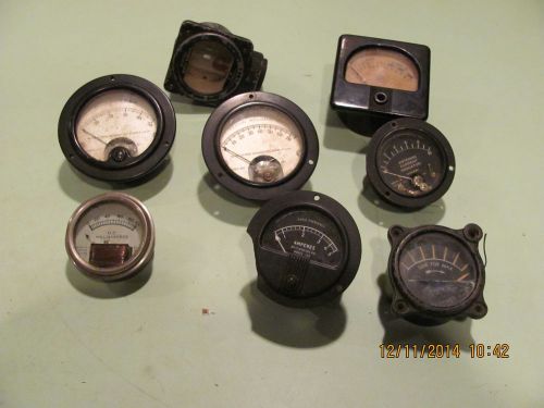 8 VINTAGE METERS - WESTON MILLIAMMETER - RADIO FREQUENCY AMPERS - ANTENNA INDICA