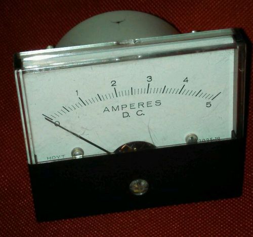 Hoyt 0-5 amperes dc analog amp meter 329.56 usa ammeter for sale