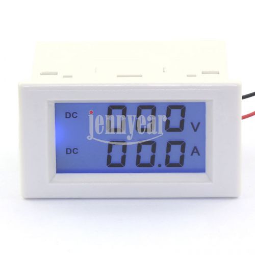 0-600V/50.0A Digital DC VA Volt Ampere Gauge Amps Voltmeter Amperemeter 2IN1 LCD