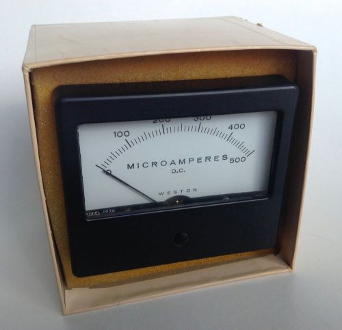 WESTON BAKELITE PANEL METER 0-500 RANGE DC MICROAMPERES MODEL 1936 NOS