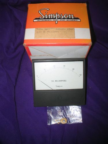 NIB Simpson Model 2124 Cat # 17607 0-50 DC Milliamps 4.5 inch Panel Meter