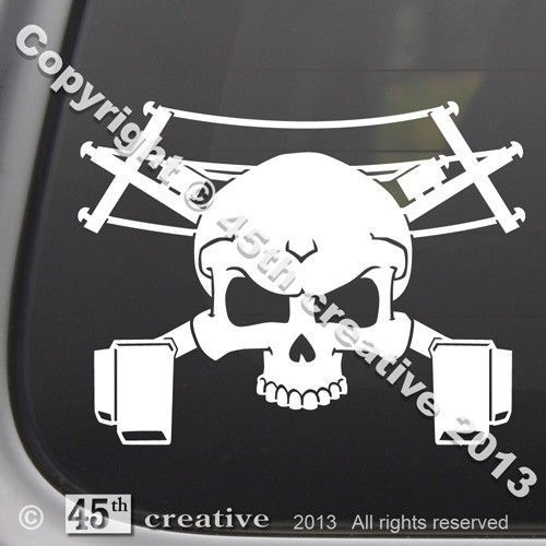 Lineman crossbones decal - linesman boom lift bucket powerline electrical worker for sale