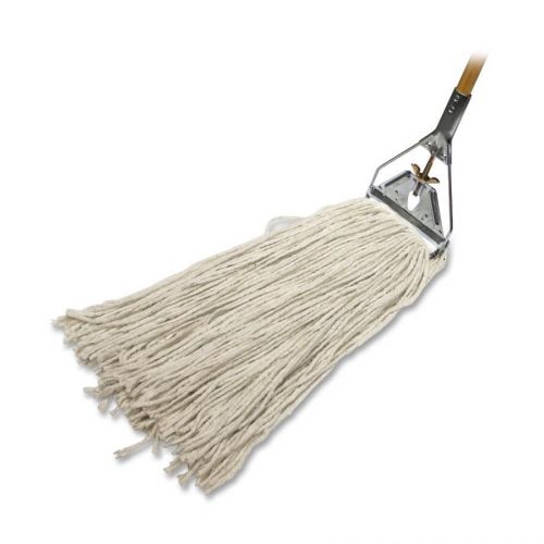 Genuine Joe Wet Mop, 4-Ply, 15/16&#034;X60&#034; Wood Handle, 24 Oz, [ID 159849]