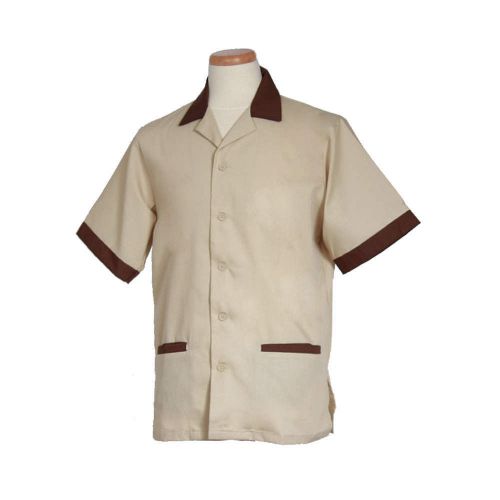 Men&#039;s Shirt,  Tan/Chocolate,  M 7037 M