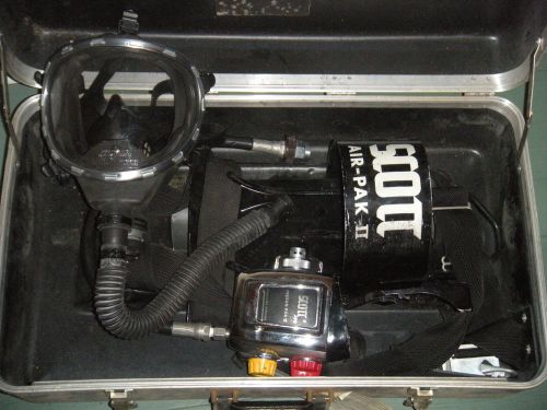 Scott air pak ii self contained breathing equipment - case,  mask, pressure pak for sale