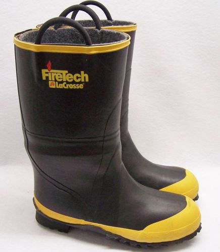 LaCrosse FireTech Firefighter Turnout Gear Bunker Boots / Steel Toe SZ 12 M