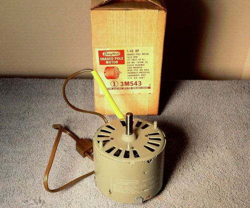 Dayton Shaded Pole Motor - HVAC - 1/40 HP - 1550 RPM - 115V - 5/16 Shaft # 3M543