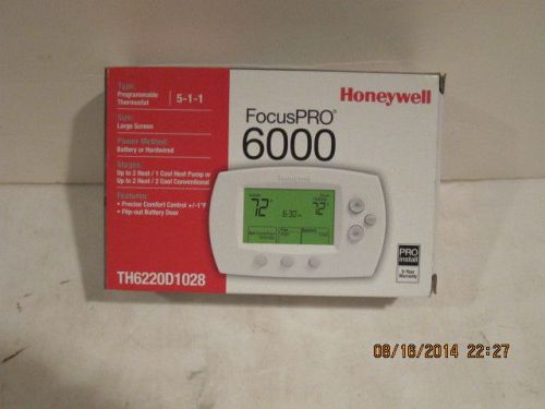 HONEYWELL TH6220D1028 FOCUS PRO 6000 5-1-1 PROGRAMMABLE THERMOSTAT-FREE SHIP NIB