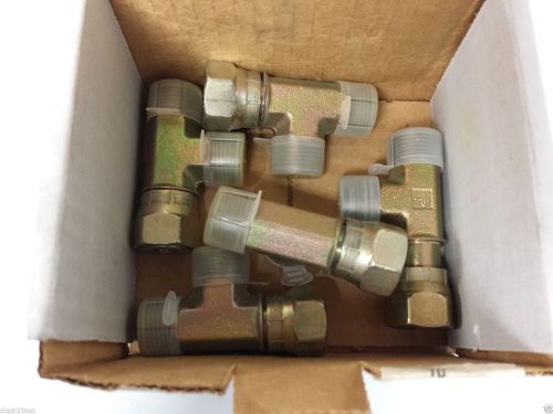 Lot of 5  Parker 8 R6L0-S Swivel Nut Run Tee