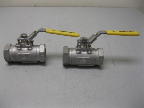 Lot (2) 3/4&#034; 1500# warren ss socket weld ball valve new g18 (1697) for sale