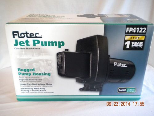 FP4122 Flotec Simer Cast Iron Shallow Well Jet Pump 3/4 Hp Dual voltage 115 230