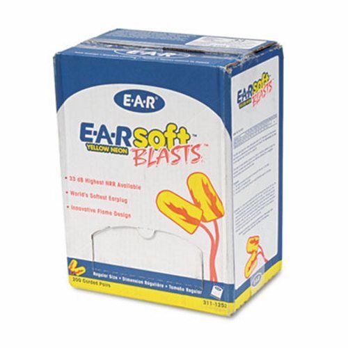 3m e·a·rsoft blasts earplugs, corded, foam, yellow neon, 200 pairs (mmm3111252) for sale
